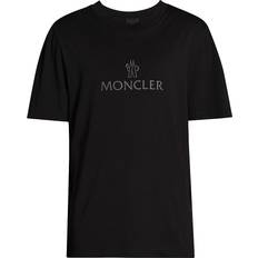 Moncler Herre T-shirts & Toppe Moncler Black Bonded T-Shirt BLACK 999