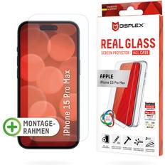 Apple iPhone 15 Pro Max - Glas Mobilcovers Displex Panzerglas und Schutzhülle für Iphone 15 Pro Max Transparent