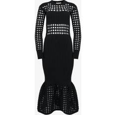 Alexander McQueen Dame Kjoler Alexander McQueen Cotton-blend crochet midi dress black