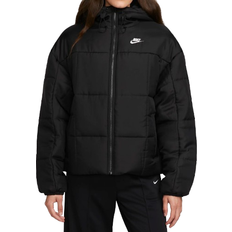 26 - Dame - Polyester Jakker Nike Sportswear Classic Puffer Therma-FIT Loose Hooded Jacket Women's - Black/White