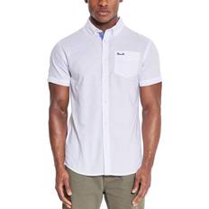 Bench Bomuld Skjorter Bench Men's Mens Bowdon Short Sleeve Button Down Collar Shirt White 42/Regular