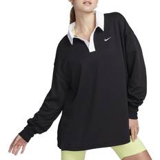 Jersey - Sort Polotrøjer Nike Essential Oversized Polo Shirt, Black/White