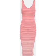 Lange kjoler - Nylon - Pink Staud Dana ribbed-knit midi dress pink
