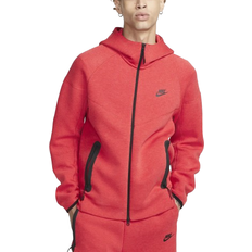 10 - 48 - Herre Sweatere Nike Men's Sportswear Tech Fleece Windrunner Full Zip Hoodie - Light University Red Heather/Black