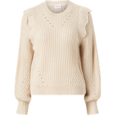 Vila Hvid Sweatere Vila Detailed Knitted Pullover
