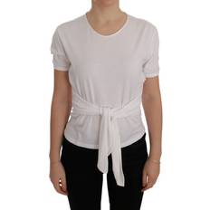 Dolce & Gabbana Dame T-shirts & Toppe Dolce & Gabbana White Cotton Silk T-Shirt IT38