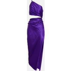 Lilla - Silke Kjoler The Sei One-shoulder cutout silk midi dress purple