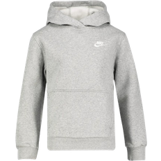 Nike Kid's Sportswear Club Fleece Pullover Hoodie - Dark Gray Heather/White