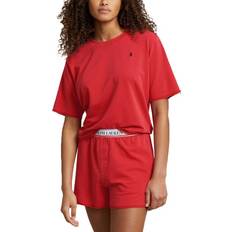 Polo Ralph Lauren Dame Polotrøjer Polo Ralph Lauren Short Sleeve Shirt And Short Set Red * Kampagne *