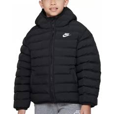 Nike Overtøj Børnetøj Nike Big Kid's Sportswear Lightweight Synthetic Fill Loose Hooded Jacket - Black/Black/White (FD2845-010)