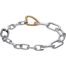 Pandora Guldbelagt Armbånd Pandora Me Bicolor Hinged Heart Link Chain Bracelet - Silver/Gold