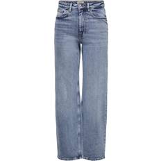 Only 34 Bukser & Shorts Only Juicy High Waist Wide Leg Jeans - Blue/Medium Blue Denim