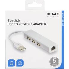 USB-A Netværkskort Deltaco USB2-LAN3
