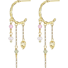 WiOGA Smykker WiOGA Creole Earrings - Gold/Multicoloured