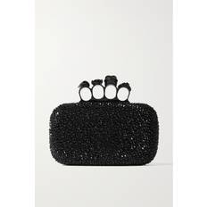 Alexander McQueen Clutch tasker Alexander McQueen Womens Black Black Four-ring Crystal-embellished Clutch bag 1 Size