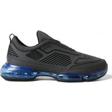 Prada Black Blue Rubber Knit Slip On Low Top Sneakers Shoes EU41/US8