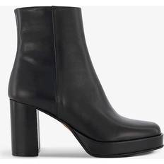 Dune 'Pallet' Leather Ankle Boots Black