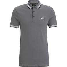 Hugo Boss Herre Overdele Hugo Boss Paddy Polo Shirt with Contrast Logo - Grey