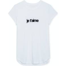 Zadig & Voltaire T-shirts & Toppe Zadig & Voltaire Woop Je T'aime's-shirt blanc
