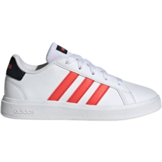 adidas Kid's Grand Court Lifestyle Tennis Lace-Up - Cloud White/Bright Red/Core Black