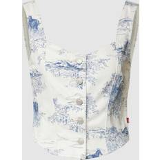Levi's Dame - XL Bukser & Shorts Levi's Alani Corset top in white blue scenic printXS
