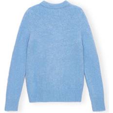 Ganni Polyamid Overdele Ganni Blue Brushed Sweater Powder Blue