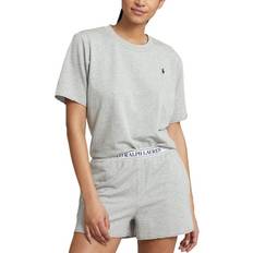 Polo Ralph Lauren Dame Polotrøjer Polo Ralph Lauren Short Sleeve Shirt And Short Set Grey * Kampagne *