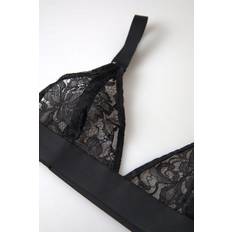 Dolce & Gabbana Undertøj Dolce & Gabbana Black Floral Lace Nylon Stretch Bra Underwear IT40