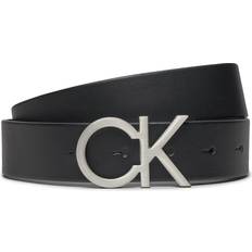 Calvin Klein Tilbehør Calvin Klein Leather Logo Belt BLACK