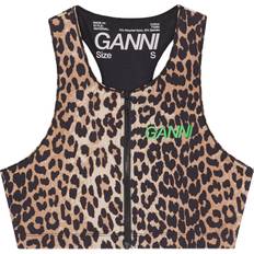 Ganni BH'er Ganni Active Racerback Zipper Top Sports Bh'er hos Magasin Leopard