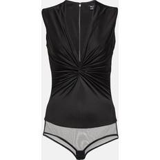 Versace Viskose Shapewear & Undertøj Versace Black Knotted Bodysuit 1B000/Black IT