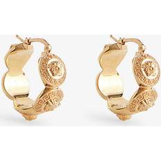 Versace Womens Tribute Gold Tribute Medusa Gold-toned Metal Earrings