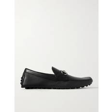 Gucci Herre Sko Gucci Byorn Horsebit-Embellished Leather Driving Shoes Men Black