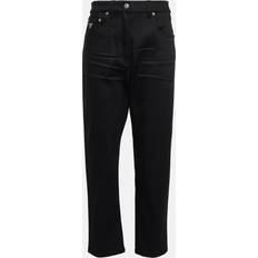 Prada V-udskæring Tøj Prada Mid-Rise Cropped Straight Jeans Schwarz