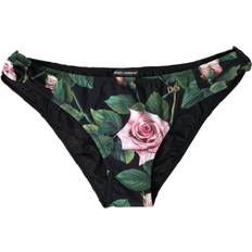 One Size Bikinitrusser Dolce & Gabbana Black Floral Swimwear Bottom Beachwear Bikini IT3
