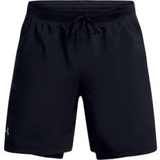 Herre - S - Sort Shorts Under Armour Launch 7in 2-in-1 Shorts Blue Man