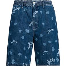 Marni S Bukser & Shorts Marni Blue Printed Denim Shorts WAIST