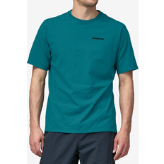 Patagonia XL T-shirts & Toppe Patagonia Men's P6 Logo Responsibili Tee - Belay Blue