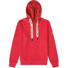 Moncler Rød Overdele Moncler Red Embroidered Drawstring Hoodie 477 RED