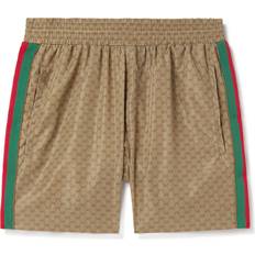 Gucci Badetøj Gucci Slim-Fit Mid-Length Logo-Print Striped Swim Shorts Men Neutrals IT