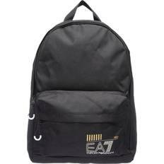 EA7 black gold logo casual backpack Black