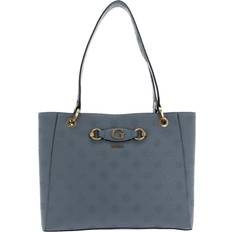 Guess Blå Håndtasker Guess Shopper, Reißverschluss, Logo-Muster, für Damen, blau