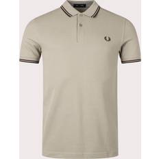 Fred Perry Grå Tøj Fred Perry Twin Tipped Polo Shirt Brown Mens
