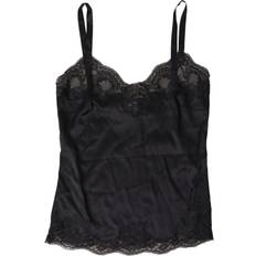 Dolce & Gabbana Undertøj Dolce & Gabbana Black Lace Silk Sleepwear Camisole Top Underwear IT1
