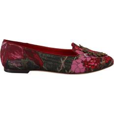 Dolce & Gabbana Dame Lave sko Dolce & Gabbana Multicolor Jacquard Sacred Heart Patch Slip On Shoes EU37/US6.5