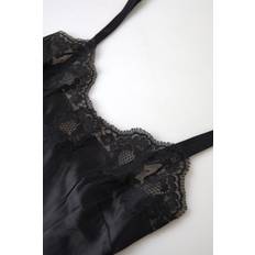 Dolce & Gabbana Undertøj Dolce & Gabbana Black Lace Silk Sleepwear Camisole Top Underwear IT3