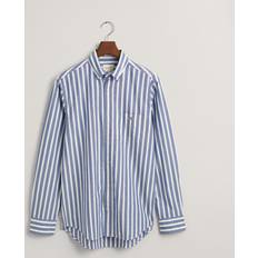 Gant Stribede Tøj Gant Herre Regular fit poplinskjorte med brede striber Blå