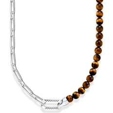 Brun Halskæder Thomas Sabo Silver blackened necklace with brown beads brown KE2179-826-2-L55V