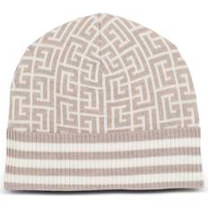 Balmain Asymmetriske Tøj Balmain Monogrammed embroidered wool hat naturel_ivoire_or one