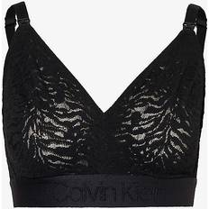 Calvin Klein Womens Black Intrinsic Logo-embroidered Stretch-lace Maternity bra